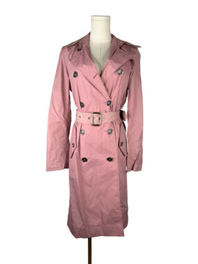 Burberry Women's Double-Breasted Trench Coat in Pink Sz. 6